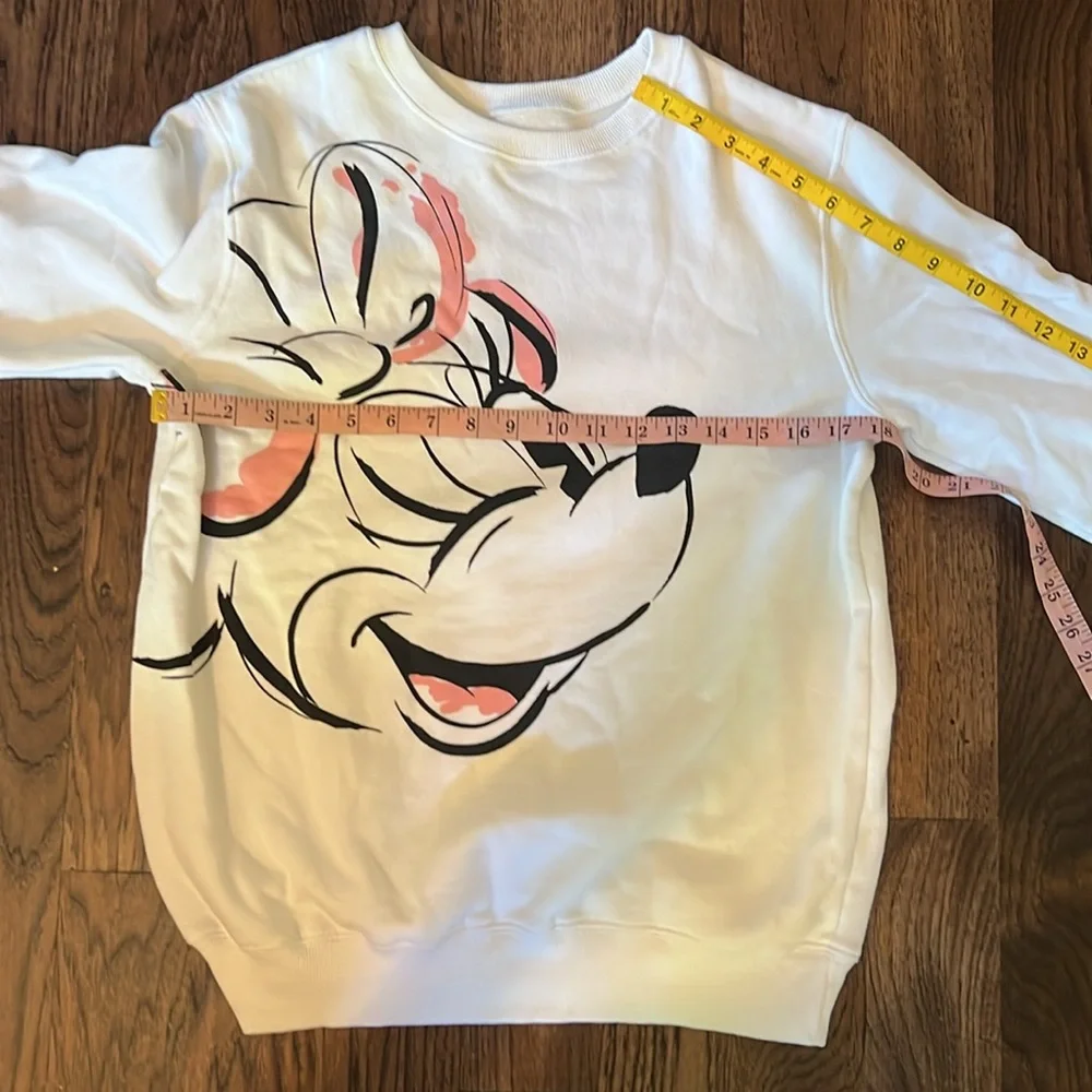 Minnie Mouse Wink Print Crewneck Sweatshirt